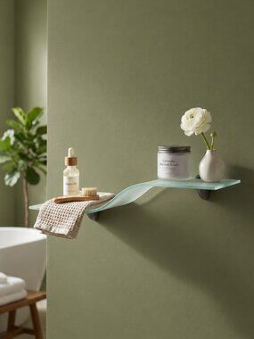 Glass Floating Wave Shelf